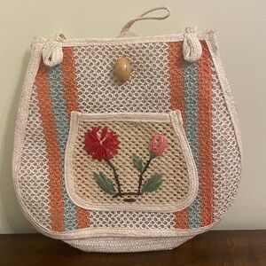 Handcrafted Beige and Multicolor Embroidered Women's Bag